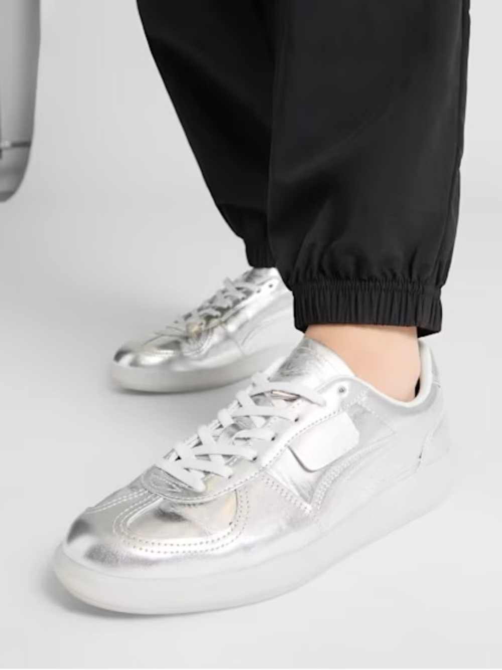 Puma Palermo Chrome Silver Women's Leather Sneakers